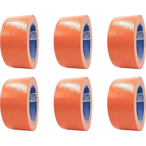 Orange, lot de 6 rouleaux, 50mm x 20 m, idéal pour réparations et bricolage, isolation, convient également pour moustiquaires, tubes en caoutchouc et en plastique (1/4)