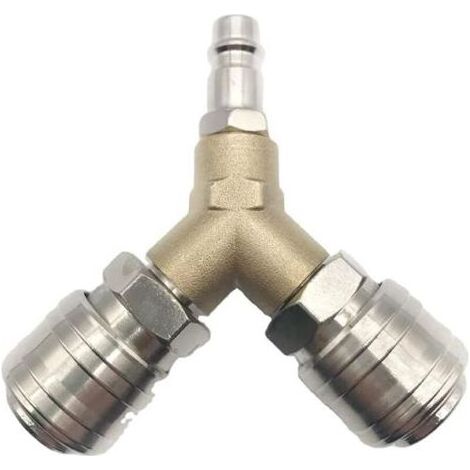Pair Distributeur d'air Comprimé, Connecteur d'air Comprimé, Interrupteur d'air Comprimé, Avec deux Connecteurs Filetés 1/4 Pouce, enPlaqué Nickel Antirouille (1/5)