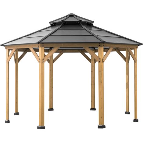 Zedernholz Gazebo EGGI in Anthrazit - 396cm x 396cm