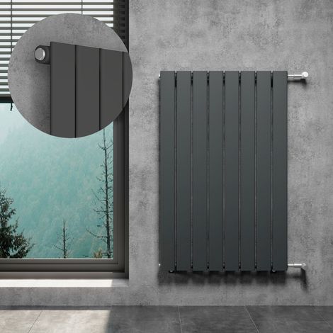 Flachheizkörper Paneelheizkörper Designheizkörper mit Seitenanschlsuss Nabenabstand 900 mm Anthrazit Breite 60 cm einlagig