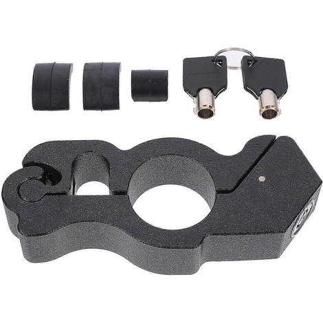 Antivol de guidon pour moto, en alliage d'aluminium et caoutchouc, compatible avec motos, scooters et quads, noir, lot de 1 (2026). (1/5)