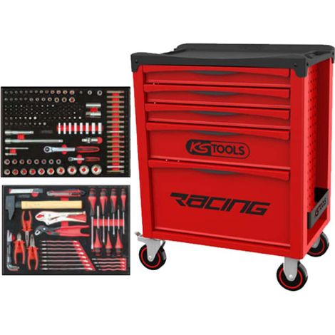 Kstools Servante KS TOOLS Racing rossa con 184 strumenti