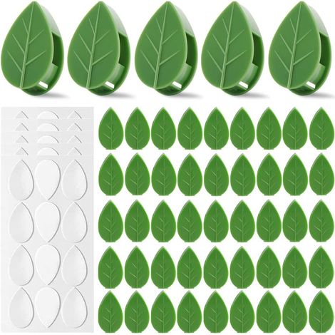 50 Pieces Climbing Plant Clips, Adjustable Plant Support, Self-Adhesive Plant Clips for Vines and Cables, for Vines, Vegetables, Walls, Office, Gardening (1/5)