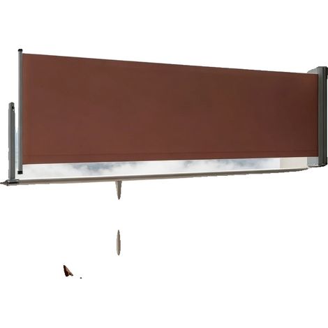 Tenda laterale retrattile per patio, copertura regolabile, materiali resistenti, marrone (1/5)