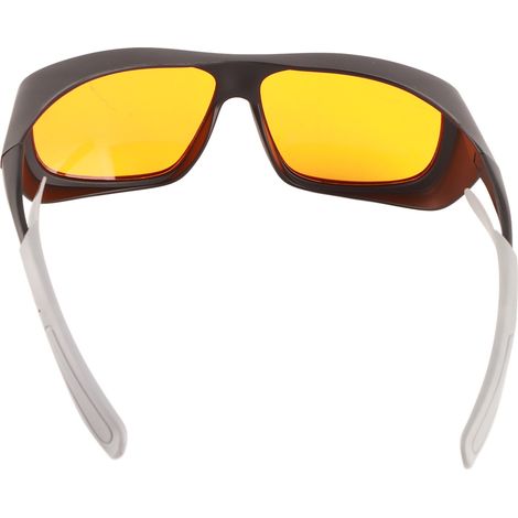 Lunettes de sécurité laser, lunettes de protection oculaire en plastique pour les projets de fibre optique, longueur d'onde 190-500 nm (1/5)