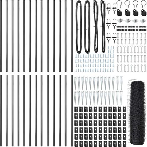 Maison Exclusive - Schweißdrahtzaun mit Spikes 50 x 1 m (B x H)