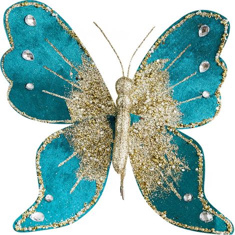 Papillon Décoratif - Ornements Papillon en Paillettes pour Arbre de Noël - Idéal Plafond, Cheminée, Porte - 1 Pièce (1/5)