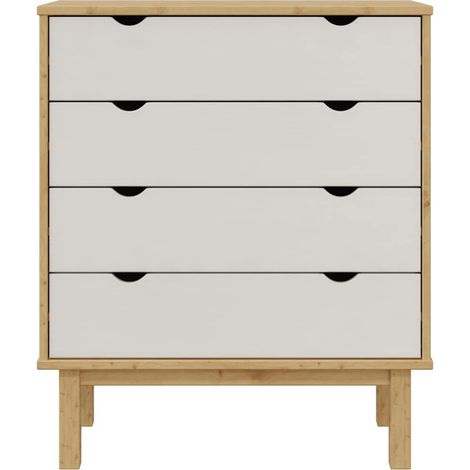 Maison Exclusive - Cassettiera OTTA Marrone e Bianco 76,5x39,5x90 cm Legno di Pino (1/5)