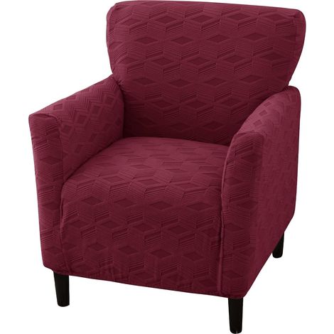 Housse de chaise de banquet extensible, avec accoudoirs Rouge Vin (1/5)