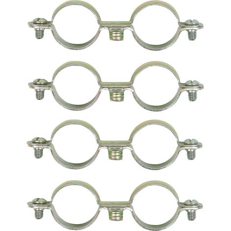 4x collier double de fixation murale 18mm plomberie raccord tuyau tube maintien