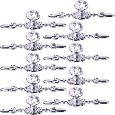 Crystal Drawer Pulls, 10Pcs 4.7 Inch Diamond Cabinet Knobs Cupboard Handles Wardrobe Pulls Kitchen Bedroom Bathroom Furniture Hardware