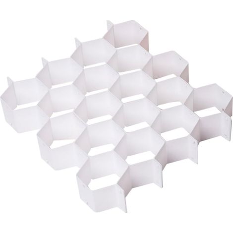 8 DIY Waben-Trennwände aus Kunststoff für Schubladen, weiß, Socken, Krawatten, Wäsche