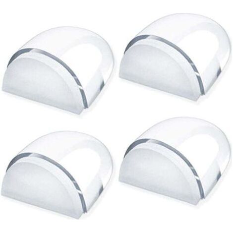Door Stops, [Set of 4] Transparent Door Stops and Stoppers Adhesive Door Stopper for Floor and Parquet, Door Stoppers Protection of Doors and Walls (1/4)