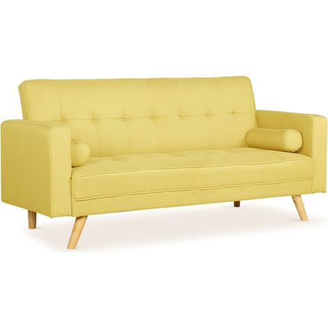 Canapé convertible clic-clac scandinave Slow tissu Jaune (1/5)