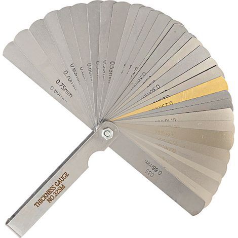 Jauge d'Épaisseur Feeler Gauge jeu de cale mecanique 32PCS + Jauge d'Épaisseur Coudeé 16 Lames Tout en Acier Inoxydable avec Métrique/Impérial Unité (1/3)
