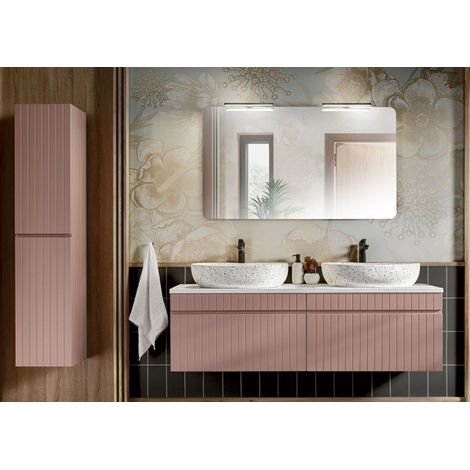 Ensemble meubles vasques + 4 éléments 160 cm - Emblematic Rose - Livraison gratuite