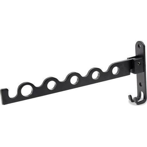 Schwarzer, klappbarer Wand-Wäscheständer aus Aluminium, Wäschetrockner für Badezimmer – 31,2 x 14,3 x 3,1 cm (1/5)