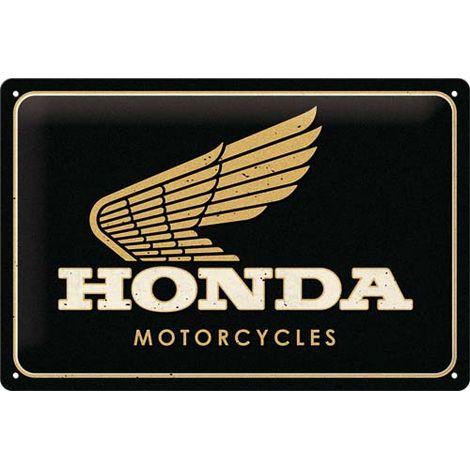 Plaque décorative en métal en relief 30 x 20 cm Honda MC - Motorcycles Gold (1/2)