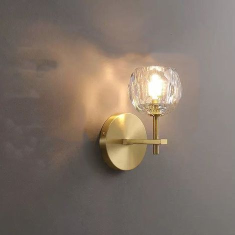 Comely Applique Murale Intérieure, Lampe Murale Moderne en Verre, Luminaire Murale Dorée pour Chambre Salon Couloir, Avec 1 Ampoule G9 (1/5)