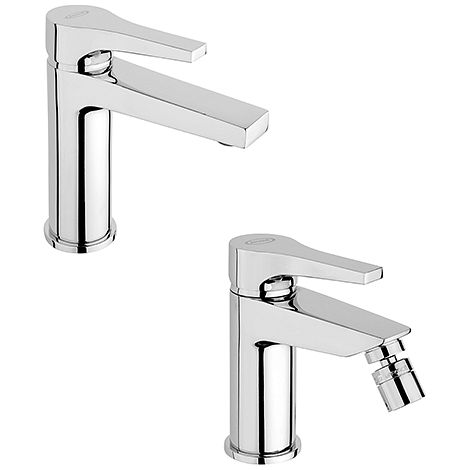 Set Rubinetti Jacuzzi per lavabo e bidet senza scarico serie Moonlight cromato (1/5)