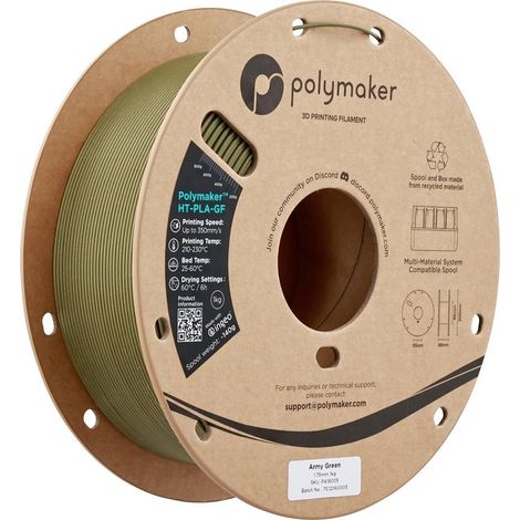 Polymaker PA18005 HT-PLA-GF Filamento per stampante 3D HT-PLA-GF Resistente alle temperature elevate, Rinforzate in fib (1/5)
