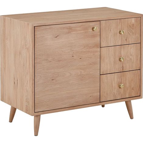 Mobile sotto lavabo in rovere massello -Naturale chiaro 93 cm - ZARENO (1/5)