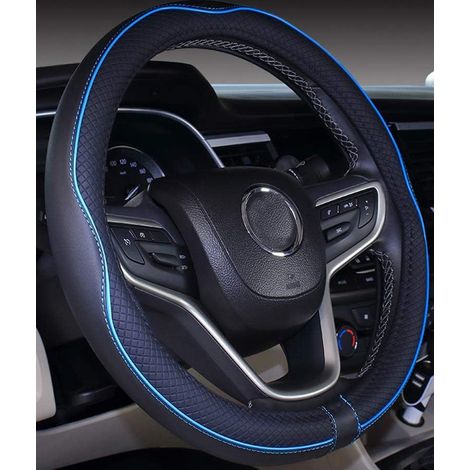 Couvre Volant Voiture Noir Rouge Simili Cuir D38 cm Accessoires Auto Decoration Interieur Protege Bleu (1/5)