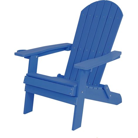 Axi Claire Chaise Adirondack, Transat Plastique, Bleu Chaise De Jardin, 1 Personne /Fauteuil Exterieur/Chaise Exterieur Transat À Dossier Haut - 84,5 X 77 X 95,5 Cm (1/5)