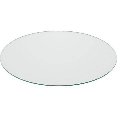 Relaxdays Plaque en verre de sécurité trempé, pour table et cheminée, ronde, Ø 90 cm, 8 mm d'épaisseur, transparente