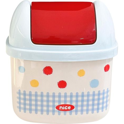 Wastebasket Mini Trash Can Small Basket with Flip Lid for