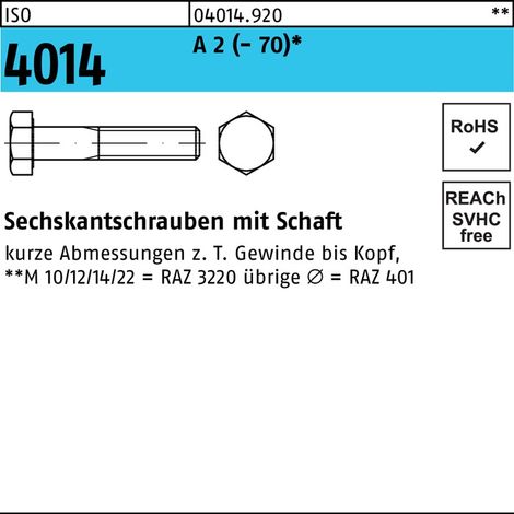 Vis hexagonale ISO 4014 m.Schaft x140mm