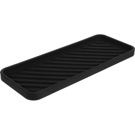 Porte-savon en silicone , lot de 2 , antidérapant , pour lavabos et éviers , rectangulaire avec égou (1/5)