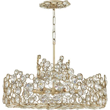 Lampadario lampada a sospensione lampada da soffitto lampada da pranzo argento lampadario D 61 cm (1/5)