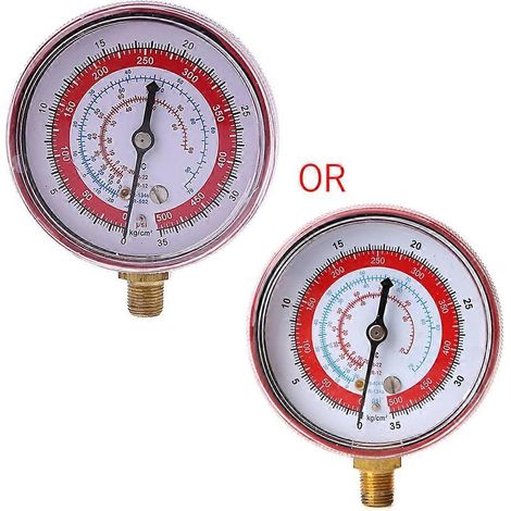 Manomètre haute pression pour réfrigérant R404/R134A/R22 (rouge) (PSI/kPa) (1/5)