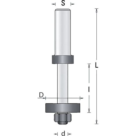 Guhdo Aufnahmedorn einteilig mit Anlauflager D16 d8 S8 (1/3)