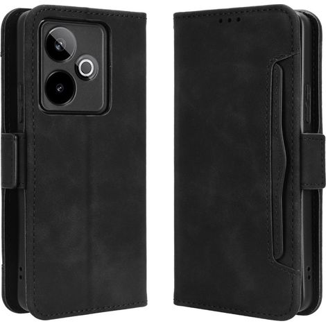 Funda tipo libro para Realme GT 7 / 7T, con ranura para tarjeta, color negro. (1/5)