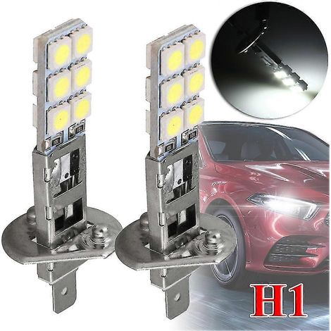 Kit de 2 ampoules LED pour phares H1 6000K blanc pur 55W, feux de brouillard et de route, ampoules LED H1-12smd-5050 pour voiture (1/5)