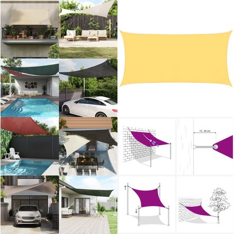 Sonnensegel 160 g/m² Beige 3x6 m HDPE - Sonnensegel - HDPE Sonnensegel - Gartensonnensegel - Terrassenüberdachung - Balkonschutz - Home & Living