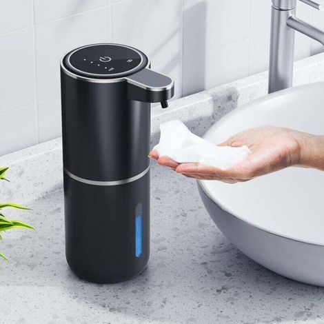 Automatic Soap Dispenser - 380 ml - Wall Mounted - Touchless Electric Soap Dispenser - With Sensor - USB Rechargeable - For Bathroom, Kitchen, Office - Black (1/4)