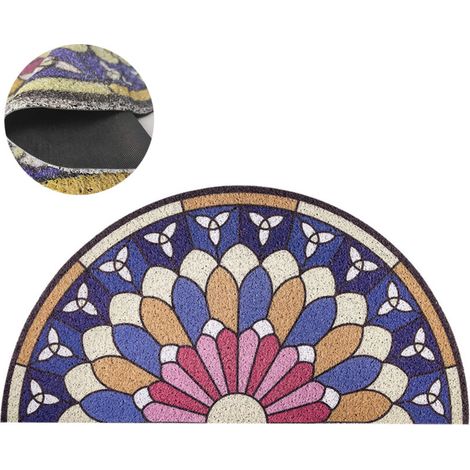 40x80cm，Demi-Rond Tapis de Porte d'entrée Microfibres Absorbant Antidérapant Extra Epais Tapis de Douche Microfibre de Chenille p (1/4)