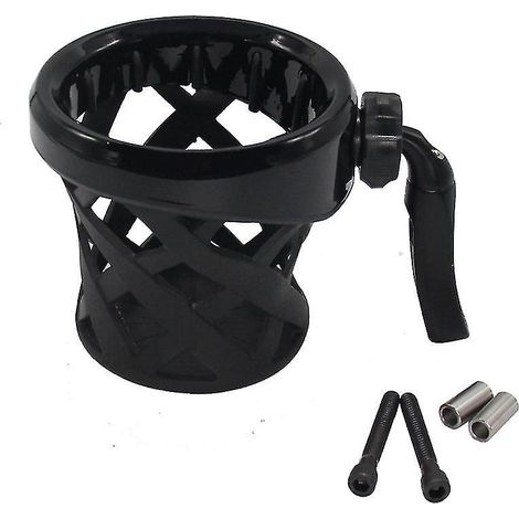 Porte-gobelet de guidon de moto avec panier en filet, compatible Softail Glide (à partir de 1996), noir (1/5)
