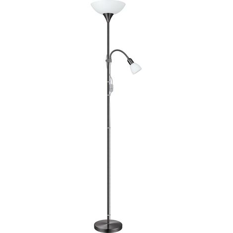Lampadaire Up 2, 2 flammes, métal, verre, plastique, lampe salon (1/5)