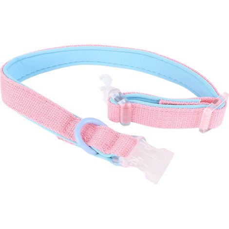 Atmungsaktives Hundehalsband aus strapazierfähigem Polyester, farblich passend zum Halsband (rosa und blau), mit Schnalle, ideal für Outdoor-Aktivitäten. Größe M, 2 cm breit, verstellbar von 31 bis 50 (1/5)