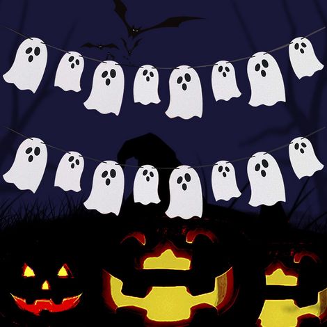 10-teilige Halloween-Bannerdekoration – niedliche Geistermotiv-Partydekoration – Geisterhausdekoration – Türdekoration (1/5)