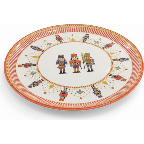 EasyLife Piatto Panettone NutcrackerMas D 31 Cm Soldatini Bianco (1/5)