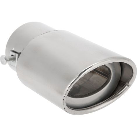 Argent brillant en acier inoxydable universel voiture tuyau d'échappement droit silencieux arrière pointe queue gorge (1/5)