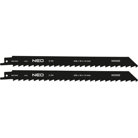 Lame de scie neo-tools hcs 228 mm 3 dents par pouce