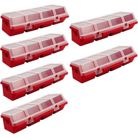 Lot de 6 boîtes de rangement empilables, boîtes en plastique avec couvercle pour vis et quincaillerie (1/5)