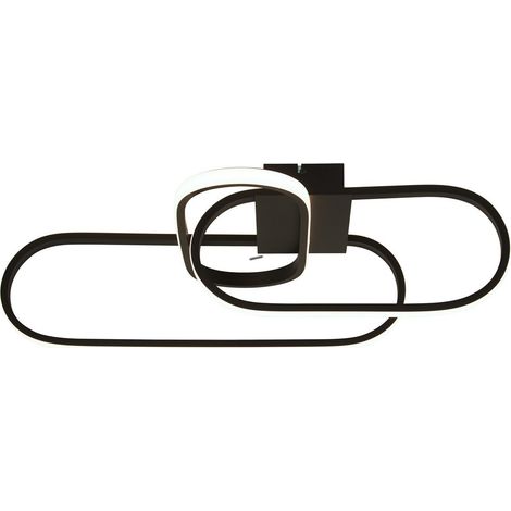 Deckenleuchte Designleuchte Wohnzimmerlampe LED geschwungen schwarz opal Alu CCT (1/4)