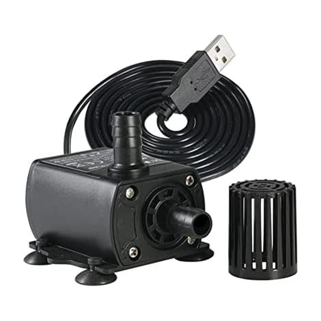 Pompe à Eau USB, Mini Pompe Submersible Ultra Silencieuse sans Fil sans Entretien pour Aquarium, Bassin de Jardin, Pompe à Eau de Fontaine USB DC 5 V 250 L pour Système de (1) (1/5)